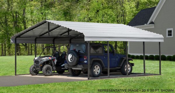 Arrow Carport, 20 ft. x 24 ft. x 7ft. Eggshell 20′ x 24′ x 7′ - Image 7