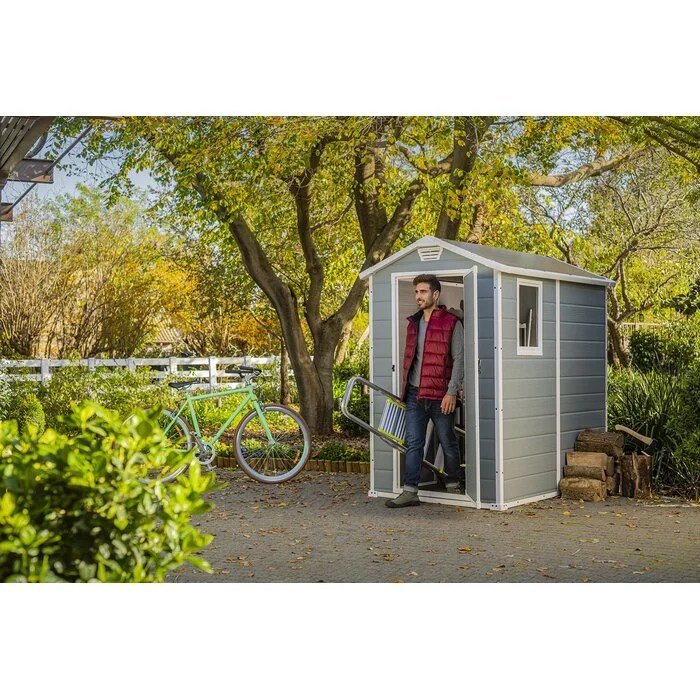 Keter Manor 4 ft. W x 6 ft. D Vertical Resin Outdoor Storage Shed Ideal For Patio Installation Included - Image 10