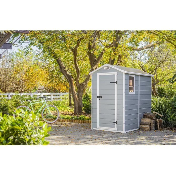Keter Manor 4 ft. W x 6 ft. D Vertical Resin Outdoor Storage Shed Ideal For Patio Installation Included - Image 2