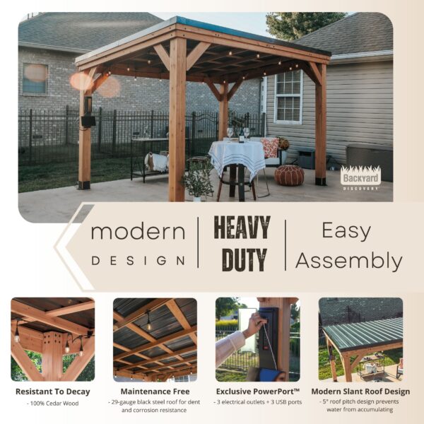 Backyard Discovery 12×9.5 Arcadia Gazebo - Image 8