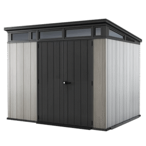 Keter Artisan 9×7 Foot Large Outdoor Shed with Floor with Modern Design for Patio Furniture