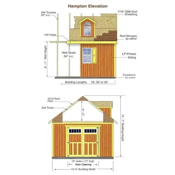 Best barns Hampton 12×24 Wood Storage Shed Kit Installation Included - Image 8